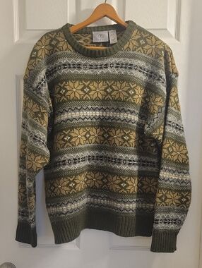 Vintage Mens Farah Acrylic Crewneck Pullover Sz M Made In Korea
